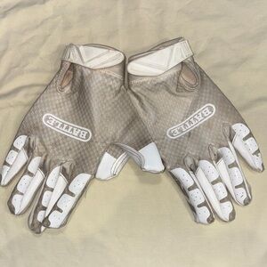 Battle Tan, White & Black Football Receiving Gloves. Used. Men’s XXL